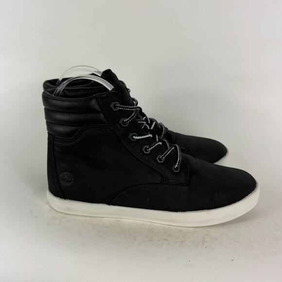 Timberland Dausette Sneaker Womens 7.5 Black Leather Lace-Up Mid-Top Ankle Boots - Picture 2 of 9